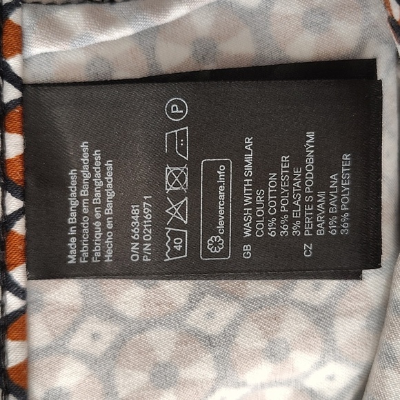 H&M Medallion Cropped Retro Pixie Pant Size 8 Zip Side rust White And Navy Color - Picture 8 of 8